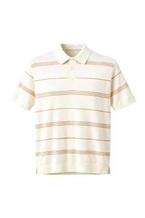 소프트 스트라이프 반팔폴로니트 아이보리 ROBMKT56A