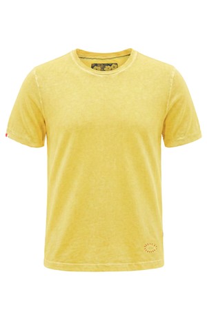 면 가먼트다잉 라운드 티셔츠 옐로우 ROJMTT70A