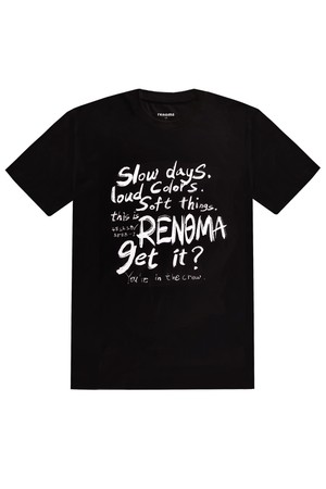 레터링 프린트 티셔츠 블랙 RRNMTT52A