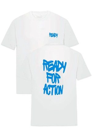 레디 포 액션 블루레터링 티셔츠 화이트 RSNMTT62A