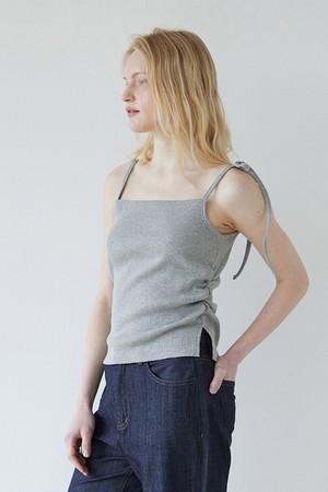 언발 끈 나시 - 그레이 멜란지