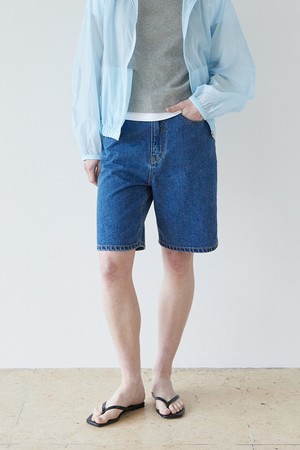 카팬더 데님 숏츠 - 미드 블루