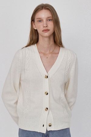 Cozy Cable Knit Cardigan - Ivory