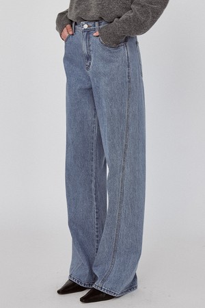 Shape Curved Denim pants - Deep Blue