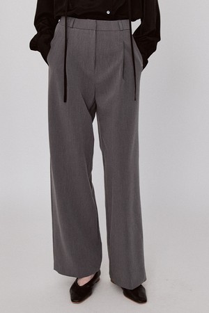 Classic One Tuck Wide Slacks - Gray