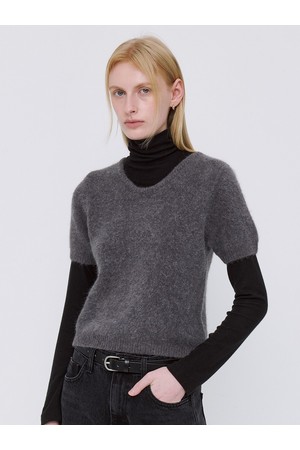 Soft Wool Blend Crop Knit - Gray
