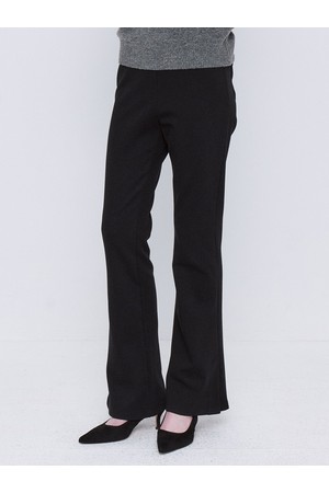 Soft Fleece Semi Bootcut Pants - Black