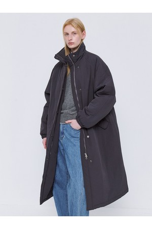 Classic Soft Long Padding Coat - Charcoal