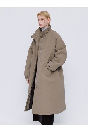 Classic Soft Long Padding Coat - KhakiBeige