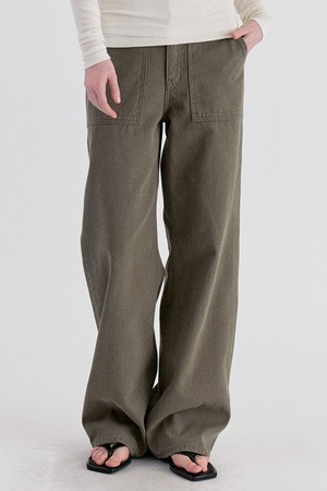 Cotton Twill Work Pants - Khaki