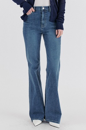Classic Semi-Bootcut Flare Denim Pants - Deep Blue