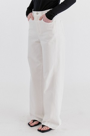 Shape Curved Cotton pants - Ivory