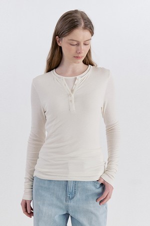 Basic Layered Panel T-Shirt - Ivory