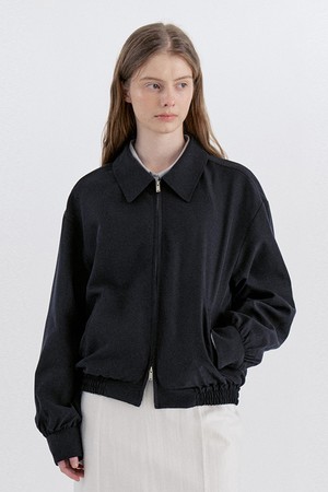 Basic Tencel Raglan Blouson Jacket - Black