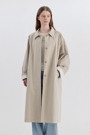 Classic Cotton Raglan Trench Coat - Beige