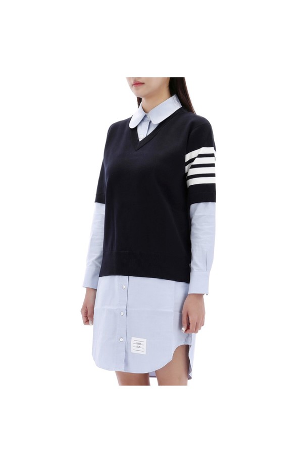 THOM BROWNE - 원피스 - 톰브라운 옥스포드 니트 레이어드 셔츠 원피스 FKD156A Y3007 415