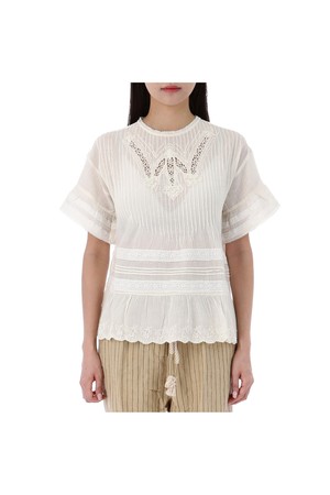 루이스미샤 ALYANA 반팔 블라우스 WRIS23B0042 OFFWHITE