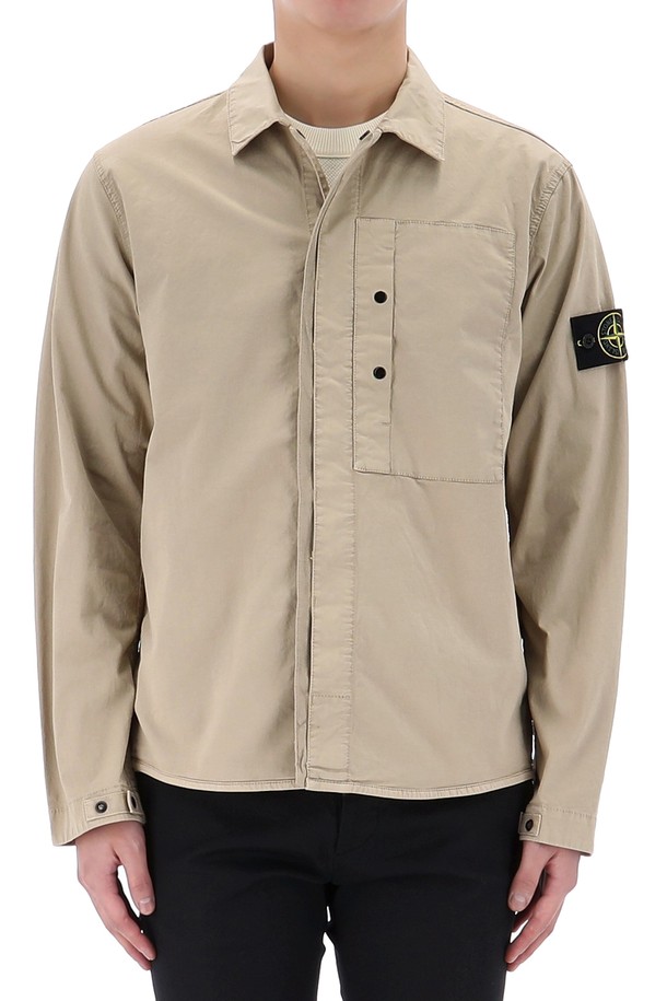 STONE ISLAND - 셔츠형자켓 - 스톤아일랜드 와펜 패치 코튼 트윌 셔츠 자켓 K1S151200033 S0010 V009A