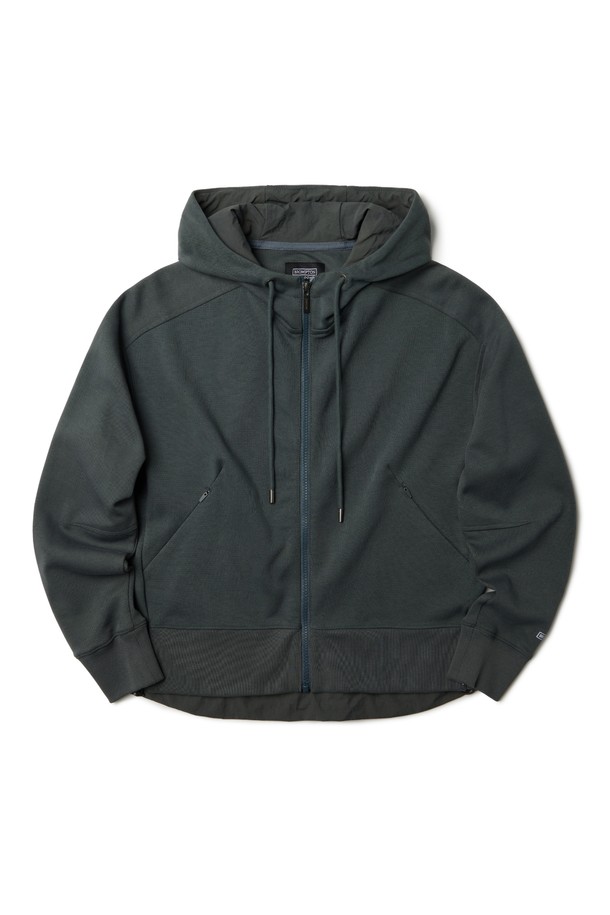 BROMPTON LONDON - 긴팔티셔츠 / 후디 - W CROPPED FULL ZIP HOODY - GREY (P233WFT150)