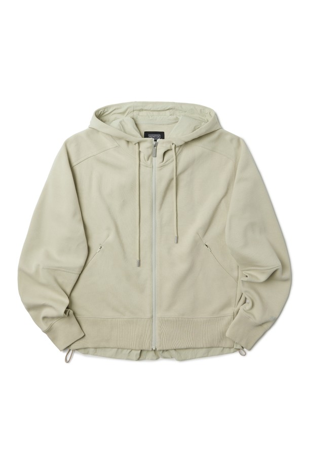 BROMPTON LONDON - 긴팔티셔츠 / 후디 - W CROPPED FULL ZIP HOODY - BEIGE (P233WFT150)