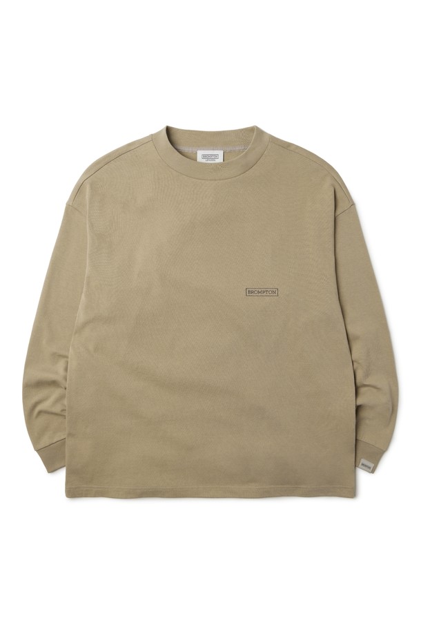 BROMPTON LONDON - 스웨트셔츠 - EMBROIDERED LOGO LONG SLEEVE T-SHIRT - BEIGE (P233UTS230)