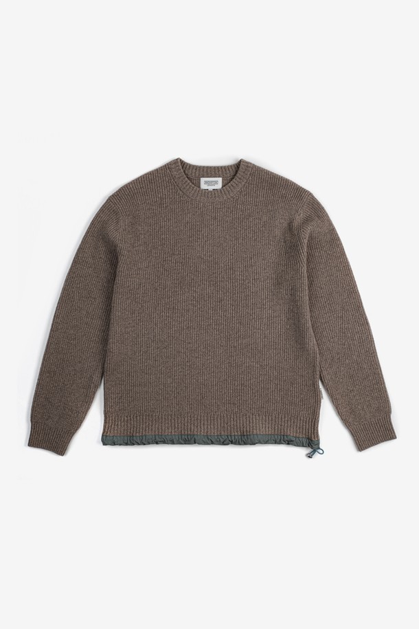 BROMPTON LONDON - 스웨터 - WOVEN HEM STRING ROUND SWEATER - MOCHA (P234UKT224)