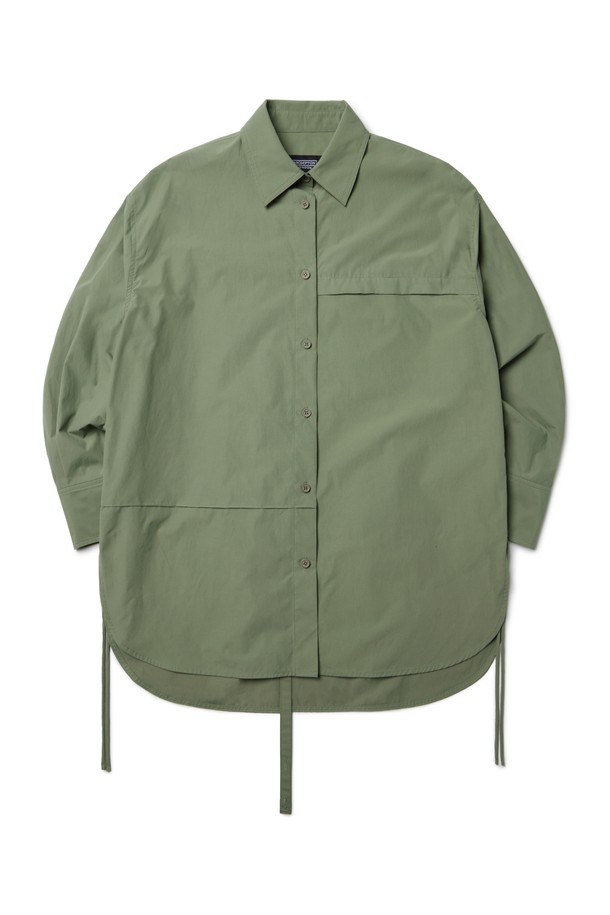 BROMPTON LONDON - 셔츠 / 블라우스 - W CUT OUT LONG SHIRT - KHAKI (P233WSH150)