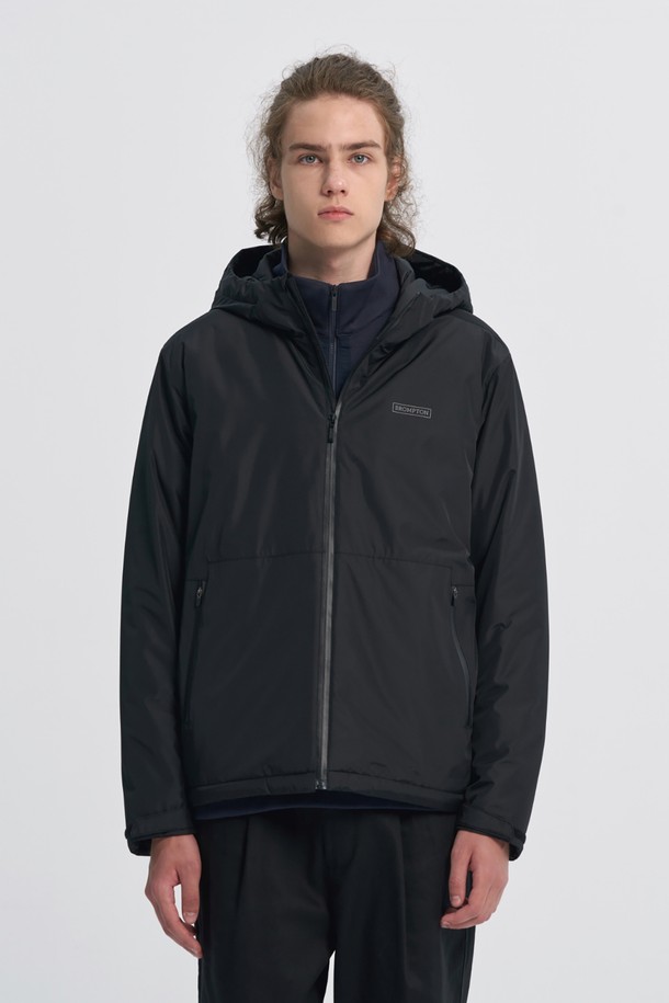 BROMPTON LONDON - 블루종/점퍼 - LIGHTWEIGHT HOOD FULL ZIP JUMPER - BLACK (P233UPD110)