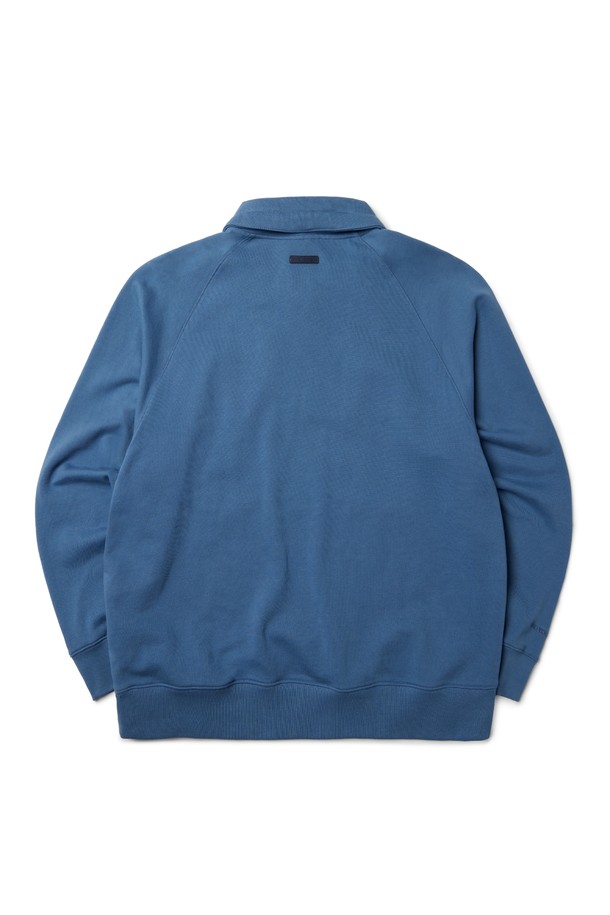 BROMPTON LONDON - 스웨트셔츠 - RAGLAN HALF ZIP TURTLE NECK SWEATSHIRT - BLUE (P233UTS234)