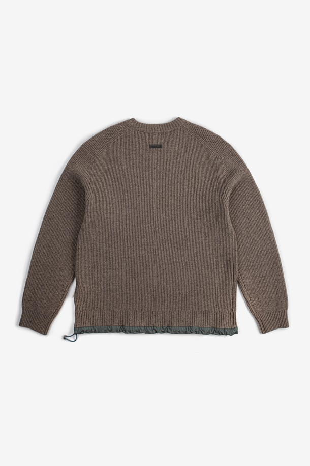 BROMPTON LONDON - 스웨터 - WOVEN HEM STRING ROUND SWEATER - MOCHA (P234UKT224)