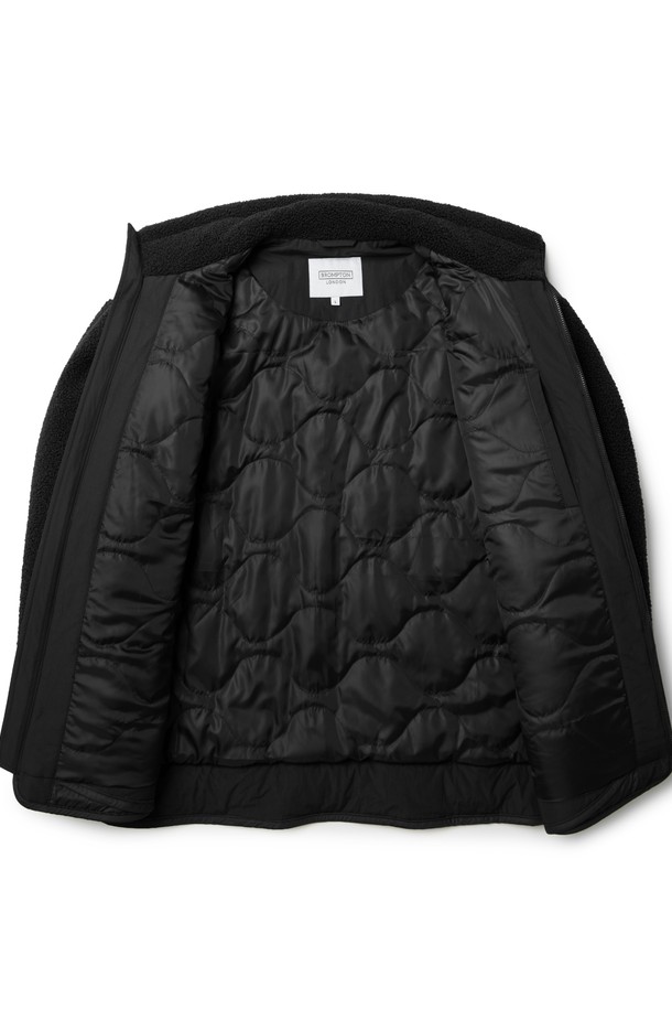 BROMPTON LONDON - 플리스 - QUILTED BLOCK FULL ZIP FLEECE  - BLACK (P233UPD220)