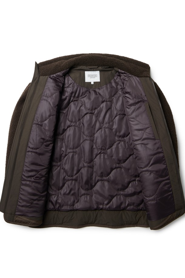 BROMPTON LONDON - 플리스 - QUILTED BLOCK FULL ZIP FLEECE  - BROWN (P233UPD220)