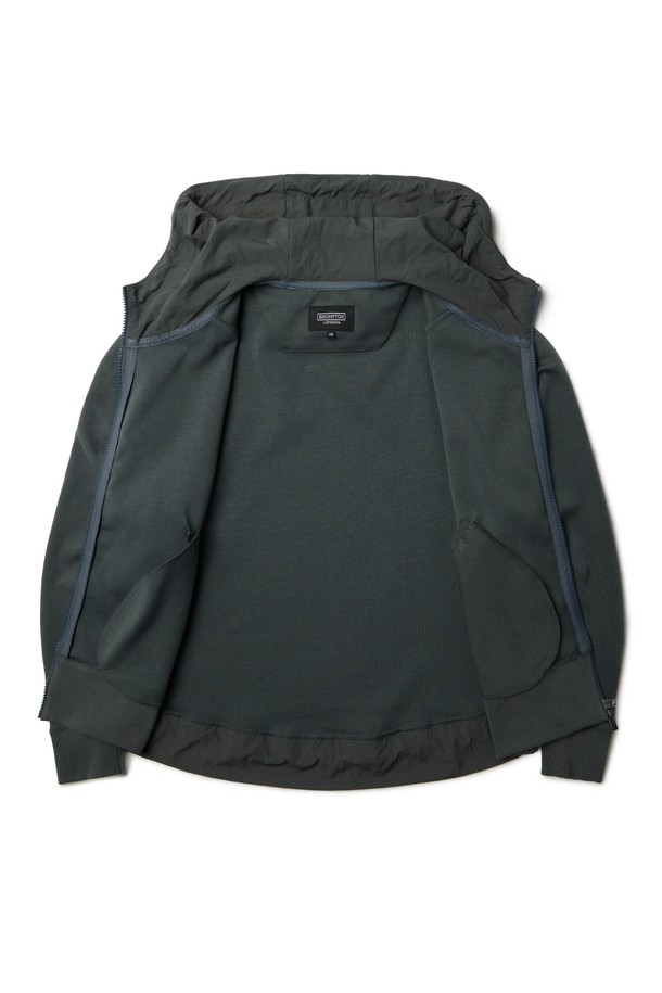 BROMPTON LONDON - 긴팔티셔츠 / 후디 - W CROPPED FULL ZIP HOODY - GREY (P233WFT150)