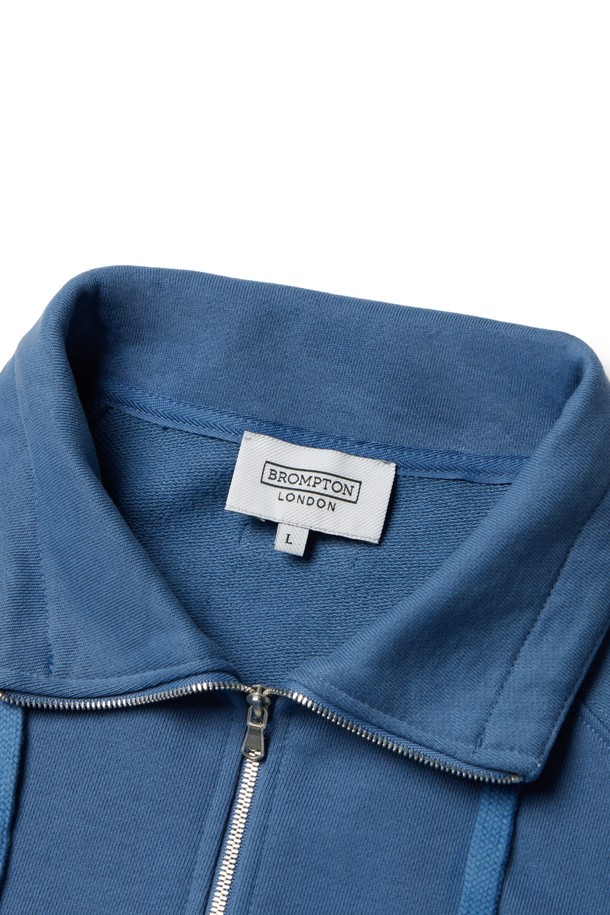 BROMPTON LONDON - 스웨트셔츠 - RAGLAN HALF ZIP TURTLE NECK SWEATSHIRT - BLUE (P233UTS234)