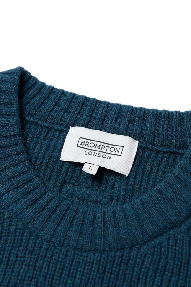 BROMPTON LONDON - 스웨터 - WOVEN HEM STRING ROUND SWEATER - TEAL GREEN (P234UKT224)