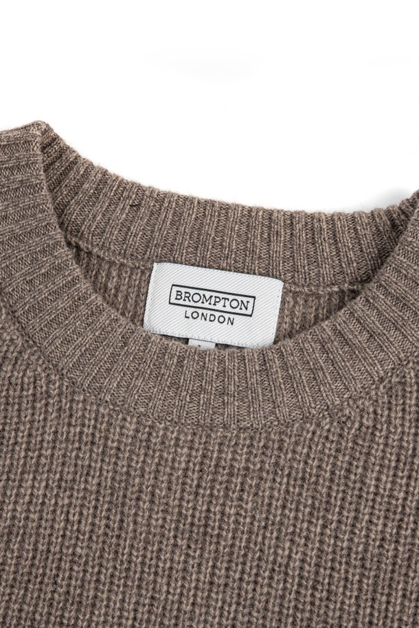 BROMPTON LONDON - 스웨터 - WOVEN HEM STRING ROUND SWEATER - MOCHA (P234UKT224)