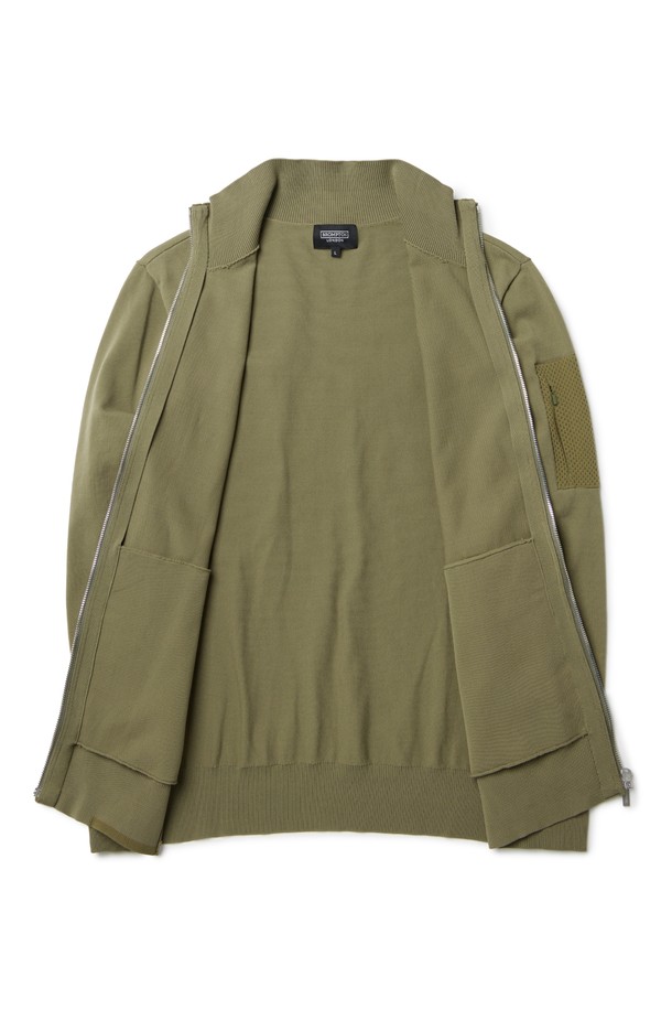 BROMPTON LONDON - 스웨터 - COMMUTER HALF NECK ZIP SWEATER - OLIVE (P233MKT111)