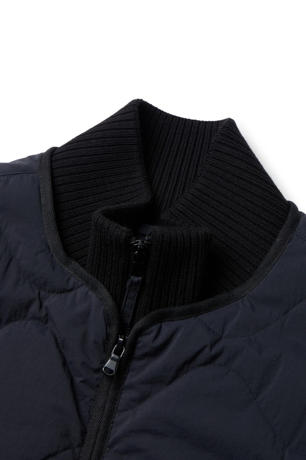 BROMPTON LONDON - 블루종/점퍼 - RIBBED NECK QUILTED JUMPER - BLACK (P233UPD222)