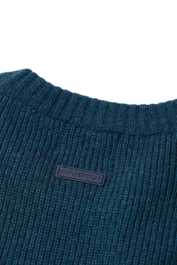 BROMPTON LONDON - 스웨터 - WOVEN HEM STRING ROUND SWEATER - TEAL GREEN (P234UKT224)