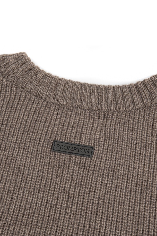 BROMPTON LONDON - 스웨터 - WOVEN HEM STRING ROUND SWEATER - MOCHA (P234UKT224)