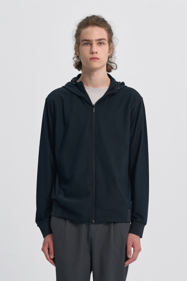 BROMPTON LONDON - 사파리/필드자켓 - RIBBED FULL ZIP HOODY - BLACK (P233MFT101)