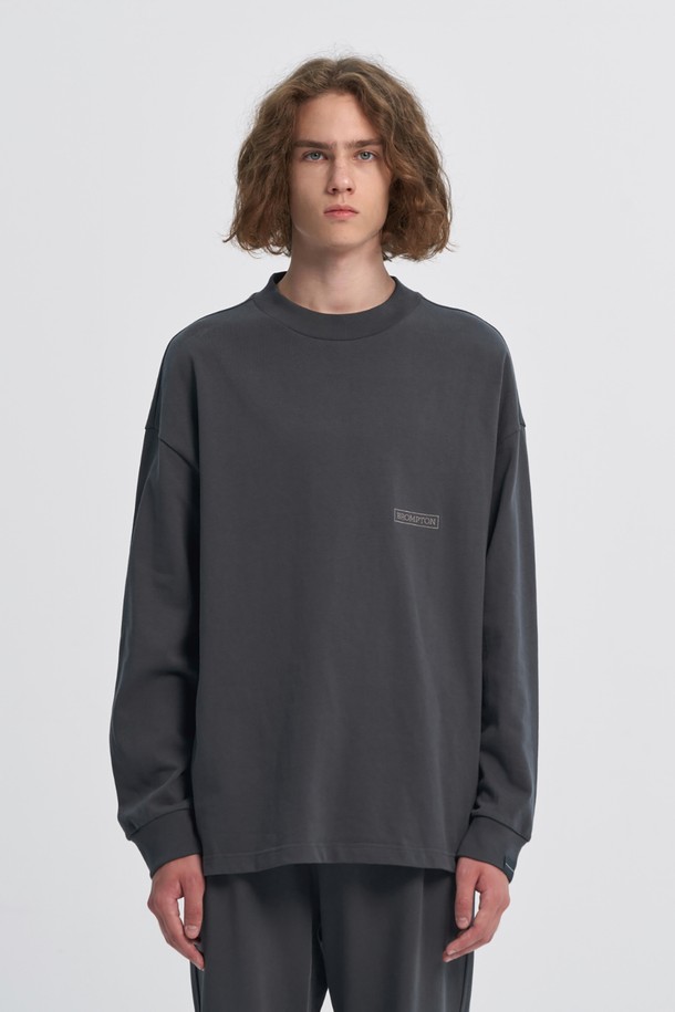 BROMPTON LONDON - 스웨트셔츠 - EMBROIDERED LOGO LONG SLEEVE T-SHIRT - D/GREY (P233UTS230)