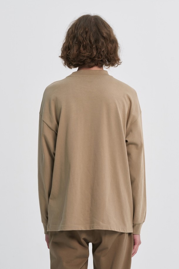 BROMPTON LONDON - 스웨트셔츠 - EMBROIDERED LOGO LONG SLEEVE T-SHIRT - BEIGE (P233UTS230)