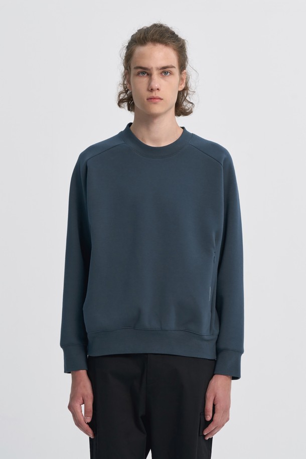 BROMPTON LONDON - 스웨트셔츠 - RAGLAN CREWNECK SWEATSHIRT - T/BLUE (P233MTS110)