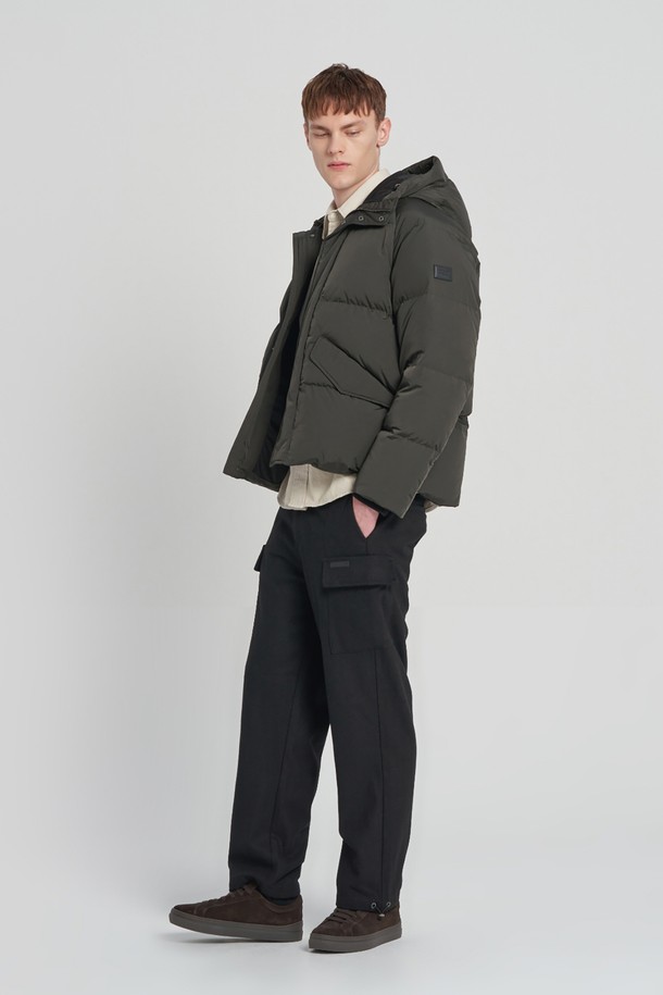 BROMPTON LONDON - 캐주얼팬츠 - WOOL POCKET BANDED JOGGER TROUSERS - BLACK (P234MPT228)