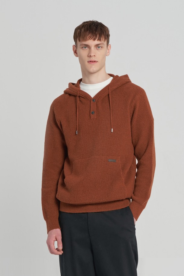 BROMPTON LONDON - 스웨터 - ALPACA HOOD SWEATER - ORANGE (P234UKT225)