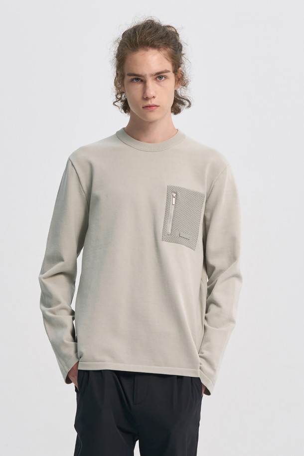 BROMPTON LONDON - 스웨터 - COMMUTER MESH POCKET ROUND SWEATER - L/GREY (P233MKT110)