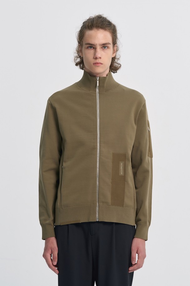 BROMPTON LONDON - 스웨터 - COMMUTER HALF NECK ZIP SWEATER - OLIVE (P233MKT111)