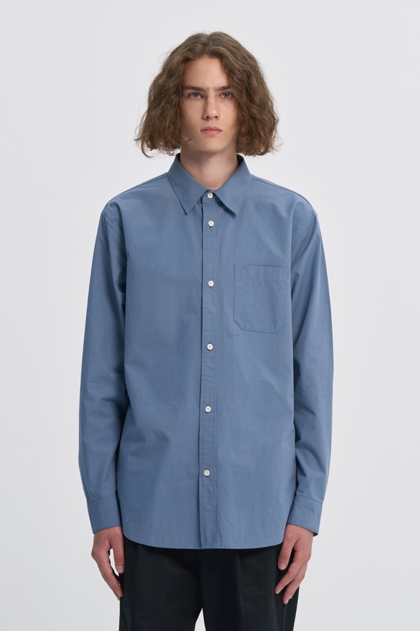 BROMPTON LONDON - 긴팔셔츠 - BASIC COTTON POCKET SHIRT - BLUE (P233MSH220)