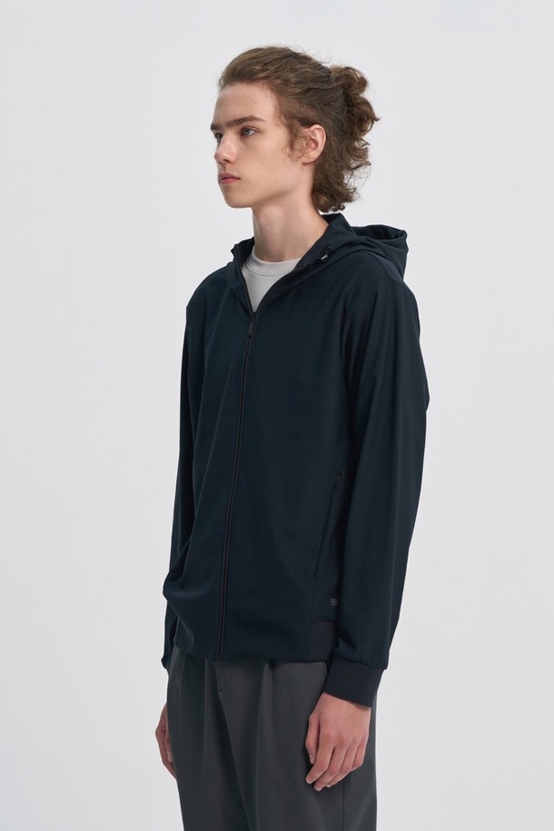 BROMPTON LONDON - 사파리/필드자켓 - RIBBED FULL ZIP HOODY - BLACK (P233MFT101)